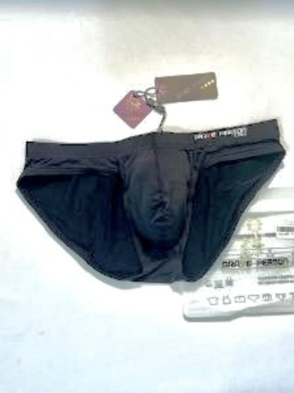 Brave Person Men's Swim Bikini Brief - Black (BP9791-BK) Contoured Pouch - Picture 2 of 15